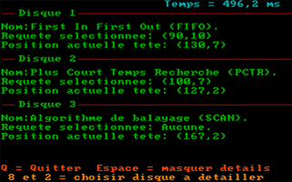 Les trois disques sont simulés dans un environnement multitâche !